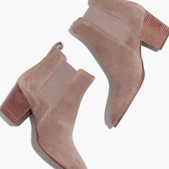 Madewell The Regan Brown Suede Leather Chunky Block Heel Ankle Chelsea Boots 9.5 - Picture 12 of 12